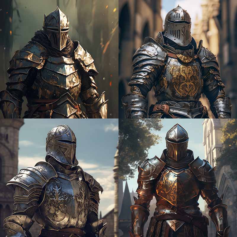 Génération du prompt: an armoured knight