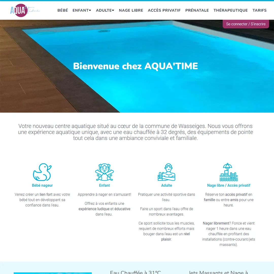 AquaTime — page d'accueil