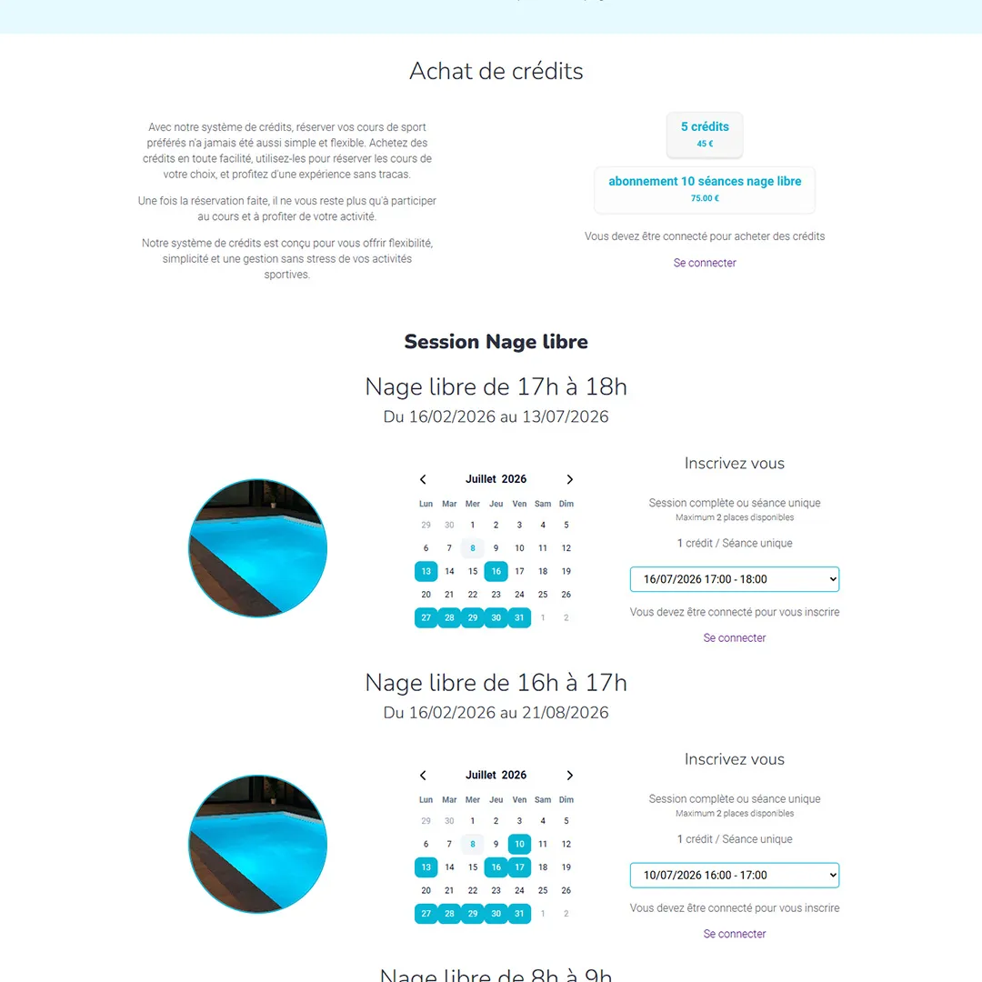 AquaTime — Système de réservation