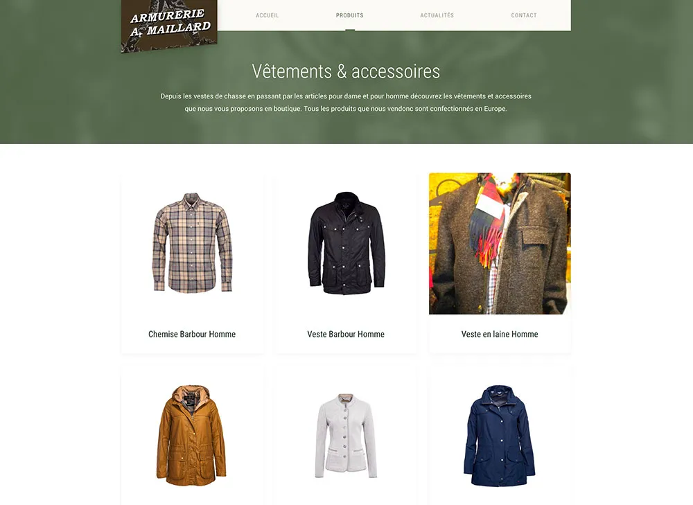 Armurerie Maillard — catalogue produits