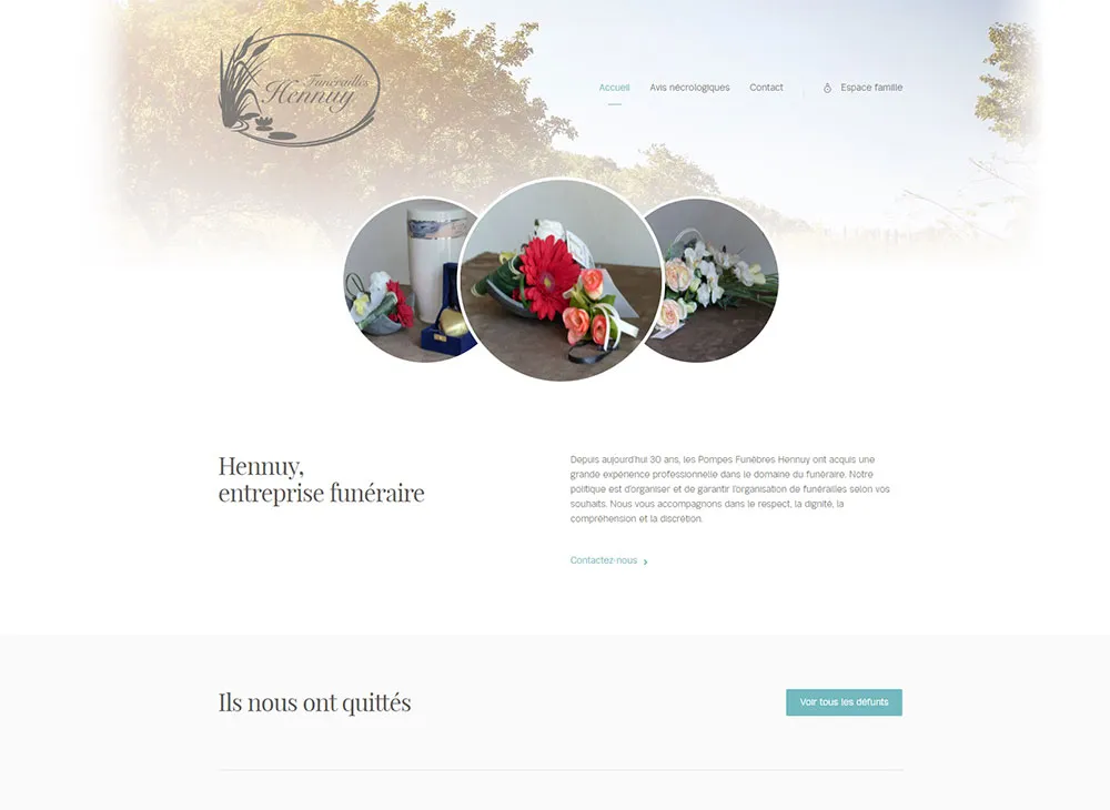 Hennuy Pompes funèbres — page d'accueil