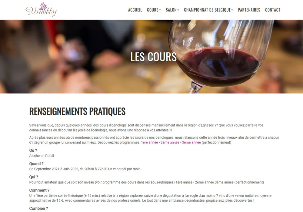Vinobby — Cours